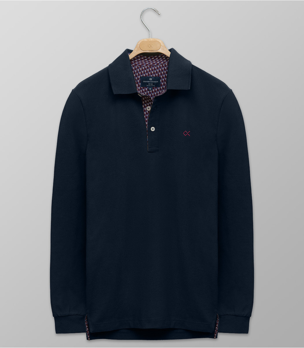 Outlet Polo Regular Fit Plain Dark Blue