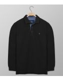 Polo Μακρύ Μανίκι Regular Fit Μαύρο | Oxford Company eShop