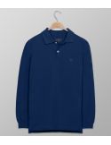 Polo Long Sleeve Regular Fit Plain Βlue Indigo | Oxford Company eShop
