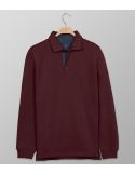 Polo Long Sleeve Regular Fit Plain Βordeaux | Oxford Company eShop