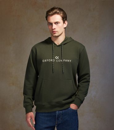 Φούτερ Regular Fit Λαδί Σκούρο