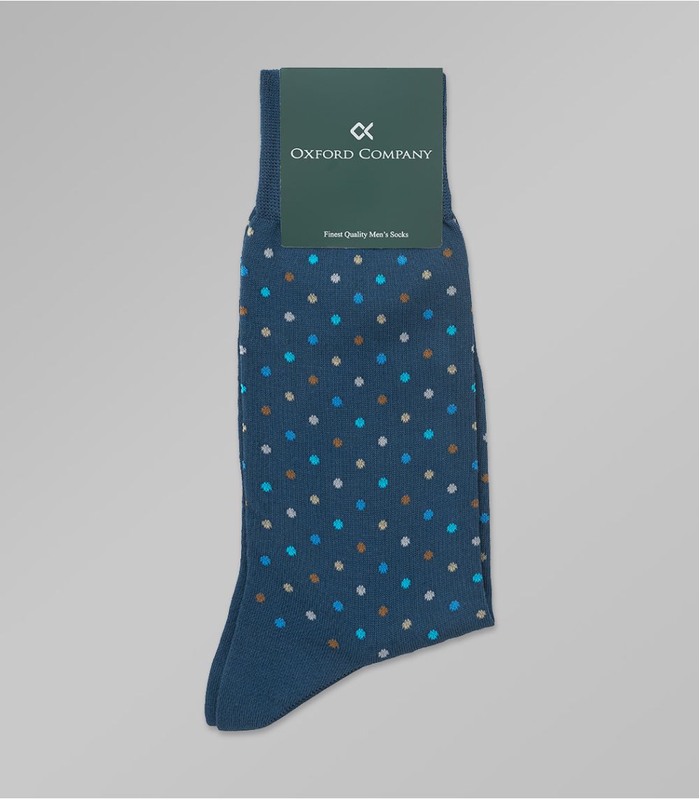 Men's Patterned Blue Indigo Socks