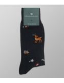 Outlet Men's Patterned Dark Blue Socks