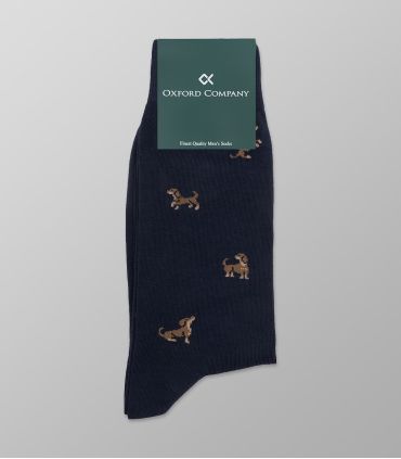Men's Patterned Dark Blue Socks