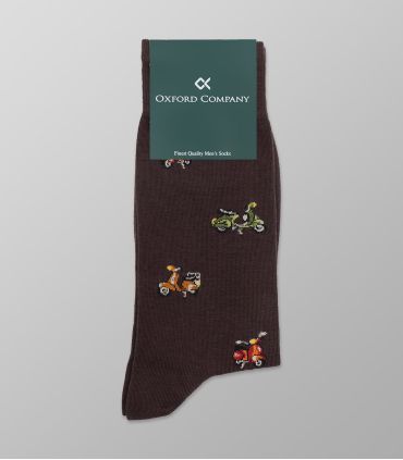 Men's Patterned Brown Socks